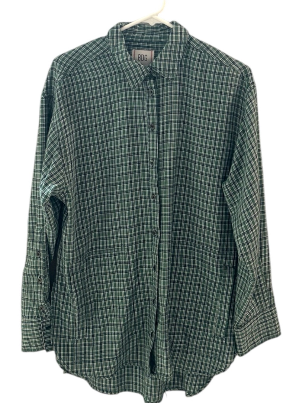 BDG Green Plaid Button-Up Shirt